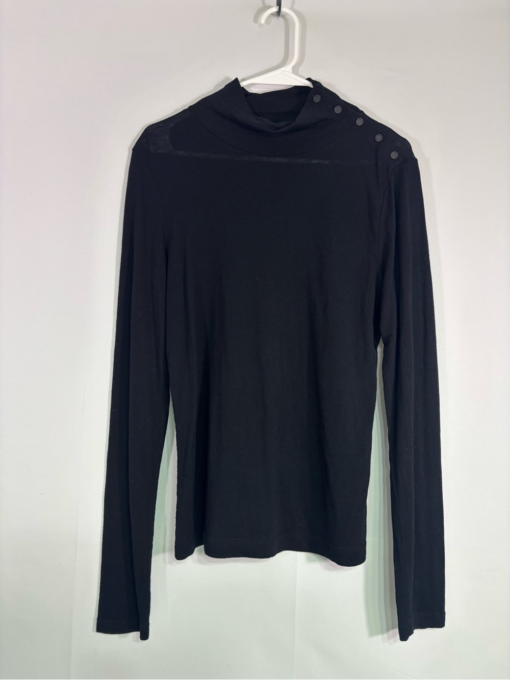 Rag & Bone Wool Blend Black Top Minimalist Quiet Luxury Size Large